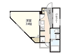 granpalace高取 1Kの間取図画像