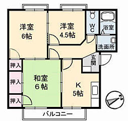フレグランス佐々木C 3Kの間取図画像