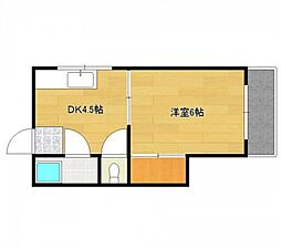 吉村ビル 1DKの間取図画像