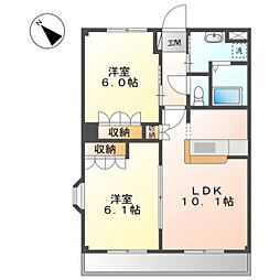 グリーン・コート 2LDKの間取図画像