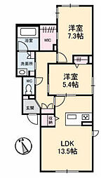 BEREO・N 2LDKの間取図画像