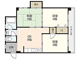 石光ビル 3LDKの間取図画像