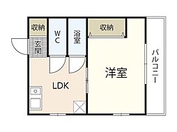 プレアデスマンション4 1LDKの間取図画像