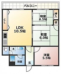 ヤスダ第2ビル 3LDKの間取図画像