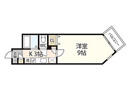 キャロン・サンク 1Kの間取図画像