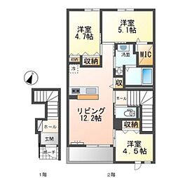 MOONRIVERB 3LDKの間取図画像