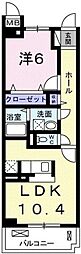 グランツ大町 1LDKの間取図画像