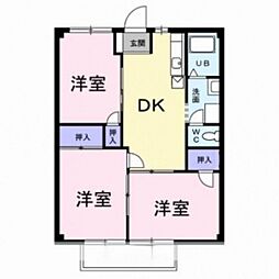 ニューシティ久保田 3DKの間取図画像