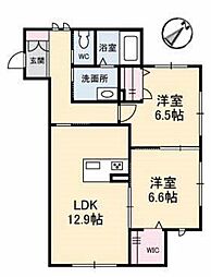 シャーメゾンフォレスト 2LDKの間取図画像