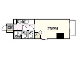 アーバングレース広島 1Kの間取図画像