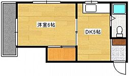 大宮グリーンコーポ 1DKの間取図画像