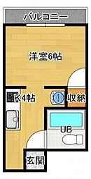 ドミール堀口 ワンルームの間取図画像