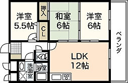 コリーヌヴェール 3LDKの間取図画像