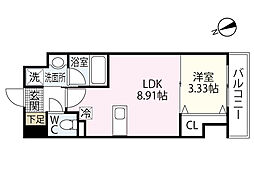 SAMTY舟入2 1LDKの間取図画像