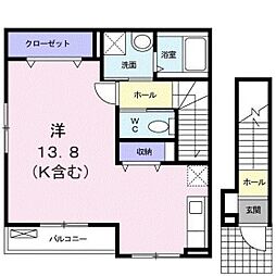 ベルカーナ 1Kの間取図画像