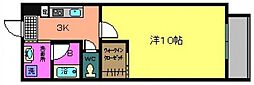 クレセント 1Kの間取図画像