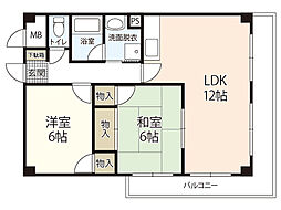 ロゼ谷本 2LDKの間取図画像