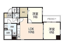ティアラ庚午中 2LDKの間取図画像