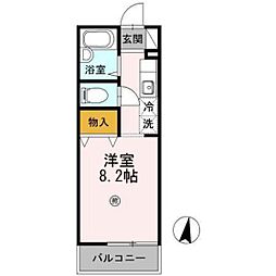 セジュール ワンルームの間取図画像