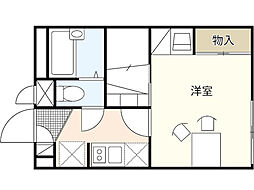 レオパレスひいらぎ2 1Kの間取図画像