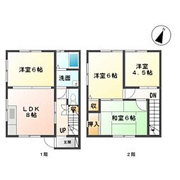 メゾネット野田 4LDKの間取図画像