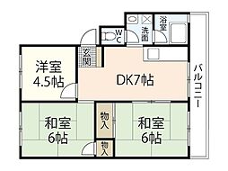 グリーンハイツ大下 3DKの間取図画像
