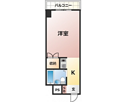 ノースウィングス ワンルームの間取図画像