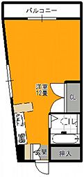 リバーサイドビル ワンルームの間取図画像
