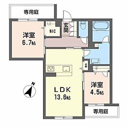 メゾンドコリーヌ 2LDKの間取図画像