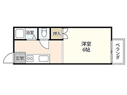 サンヒルズ小幡 1Kの間取図画像