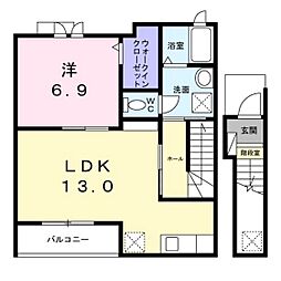 コンフィー中山台II 1LDKの間取図画像