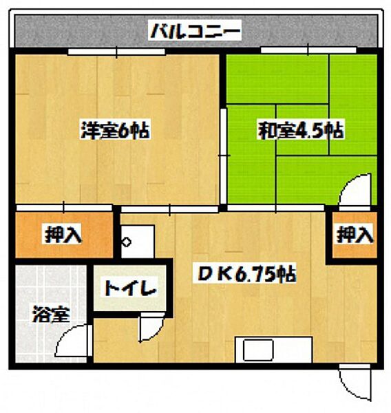 広島県広島市西区中広町2丁目(賃貸マンション2DK・4階・38.00㎡)の写真 その2