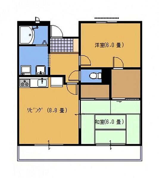 パナグリーンながつか ｜広島県広島市安佐南区長束3丁目(賃貸アパート2DK・2階・52.51㎡)の写真 その2