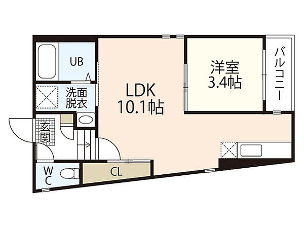 Grandtic 東高須 ｜広島県広島市西区高須1丁目(賃貸アパート1LDK・1階・31.50㎡)の写真 その2