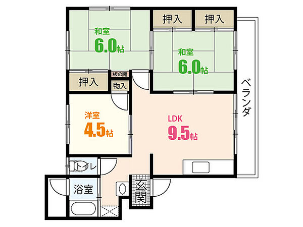 多山ビル ｜広島県広島市東区戸坂大上4丁目(賃貸マンション3LDK・4階・57.63㎡)の写真 その2