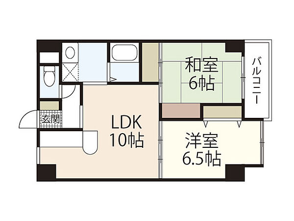 広島県広島市中区舟入南2丁目(賃貸マンション2LDK・3階・54.00㎡)の写真 その2