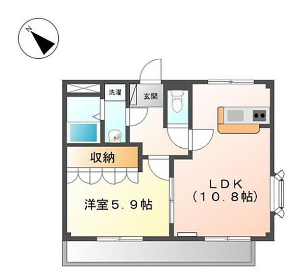 広島県広島市安佐南区八木4丁目(賃貸アパート1LDK・1階・40.23㎡)の写真 その2