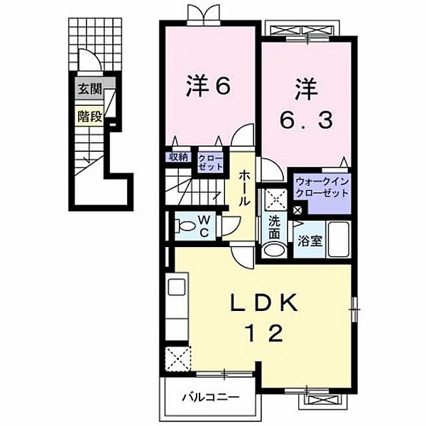 メゾンフランＢ ｜広島県廿日市市宮内(賃貸アパート2LDK・2階・57.76㎡)の写真 その2