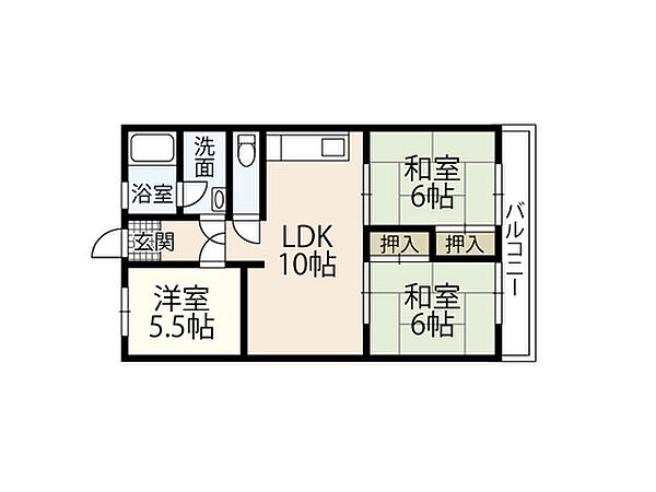 森田ビル ｜広島県広島市西区古江西町(賃貸マンション3LDK・2階・63.30㎡)の写真 その2