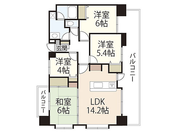 アーバンビュー宇品御幸 ｜広島県広島市南区宇品御幸4丁目(賃貸マンション4LDK・7階・72.25㎡)の写真 その2