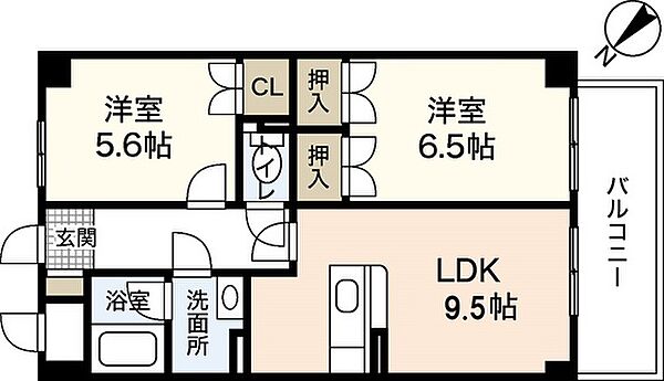 広島県広島市安佐南区緑井7丁目(賃貸マンション2LDK・4階・51.00㎡)の写真 その2