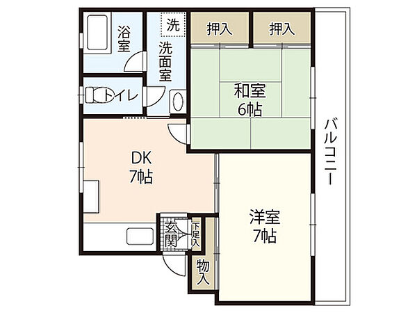 山陽第一ビル ｜広島県廿日市市佐方1丁目(賃貸マンション2DK・2階・42.39㎡)の写真 その2