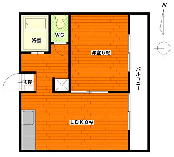 みかみビル ｜広島県広島市西区草津南1丁目(賃貸マンション1LDK・4階・30.63㎡)の写真 その2