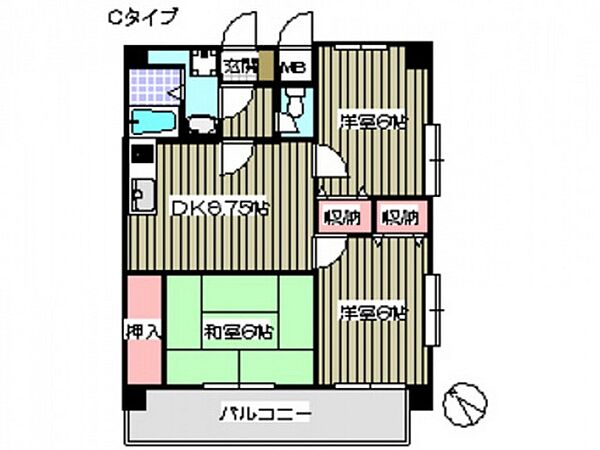 フルーベ庚午 ｜広島県広島市西区庚午北4丁目(賃貸マンション3DK・3階・61.42㎡)の写真 その2