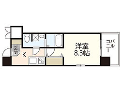 JR山陽本線 広島駅 徒歩23分の賃貸マンション 5階1Kの間取り