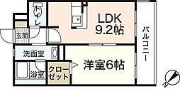 エミネンス大町 4階1LDKの間取り