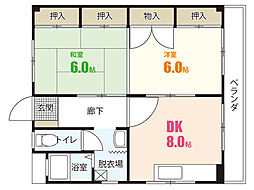 柿本ビル 2DKの間取図画像
