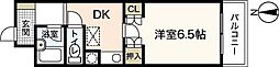 エスポアール石川 4階1Kの間取り