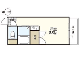 Ｉ・Ｓ　ＭＩＹＵＫＩ 4階ワンルームの間取り