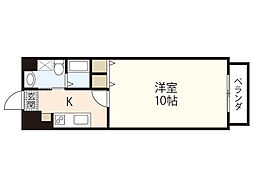 ウイング金屋町ステーションサイド 7階1Kの間取り